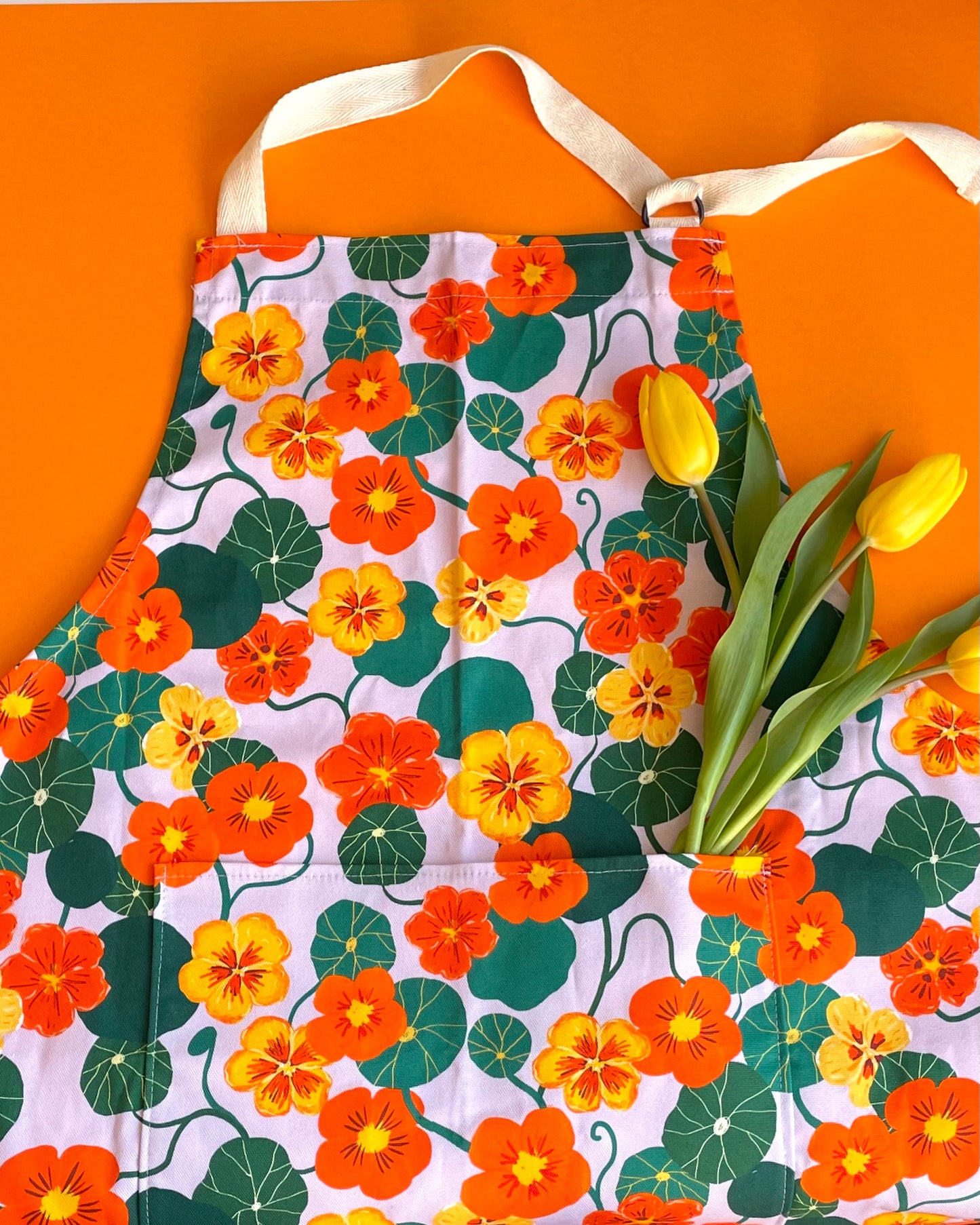 Nasturtiums Organic Cotton Apron