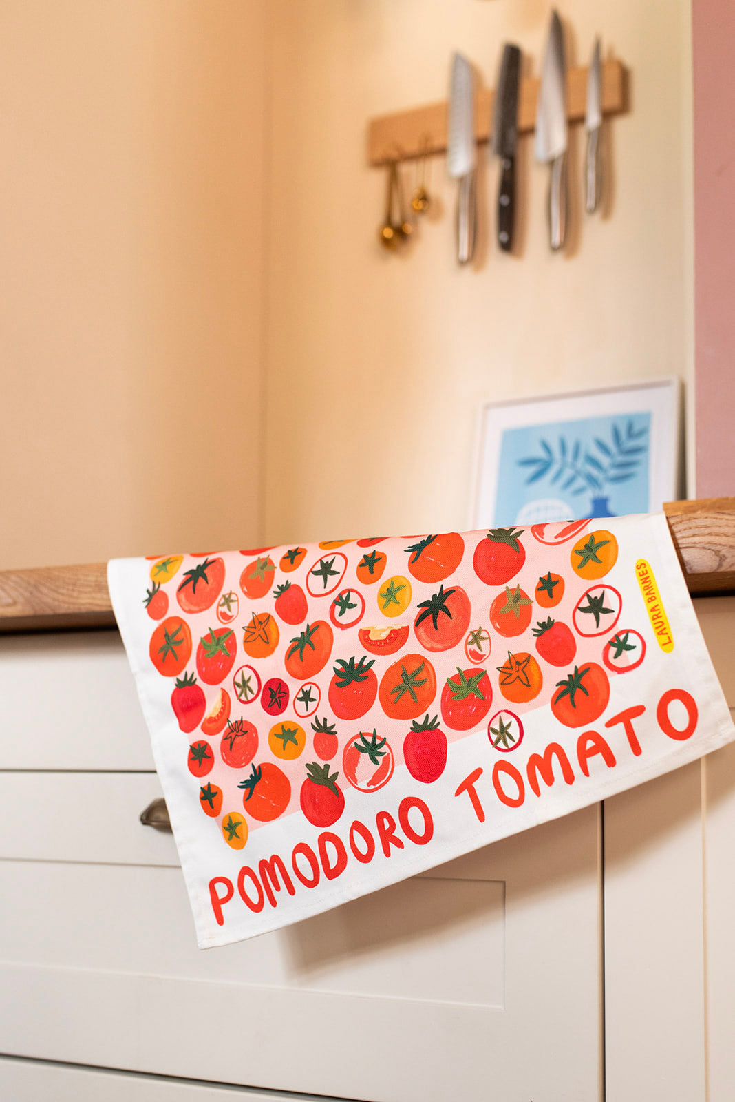 Torchon en coton bio à motif tomates Pomodoro