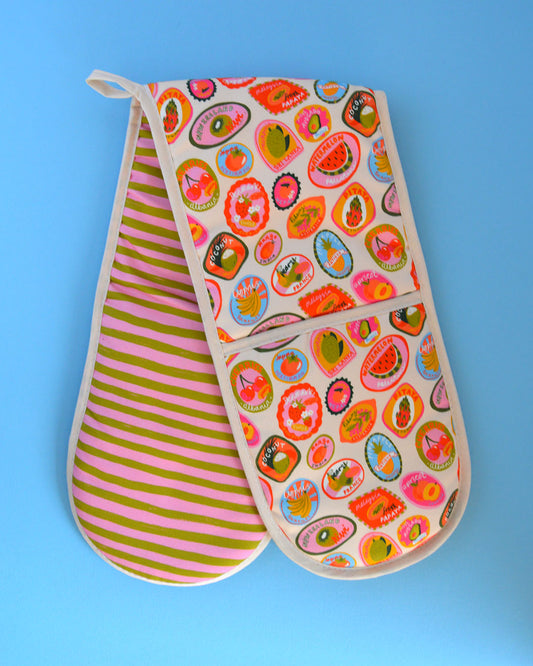 Fruit Stickers Organic Cotton Oven gloves