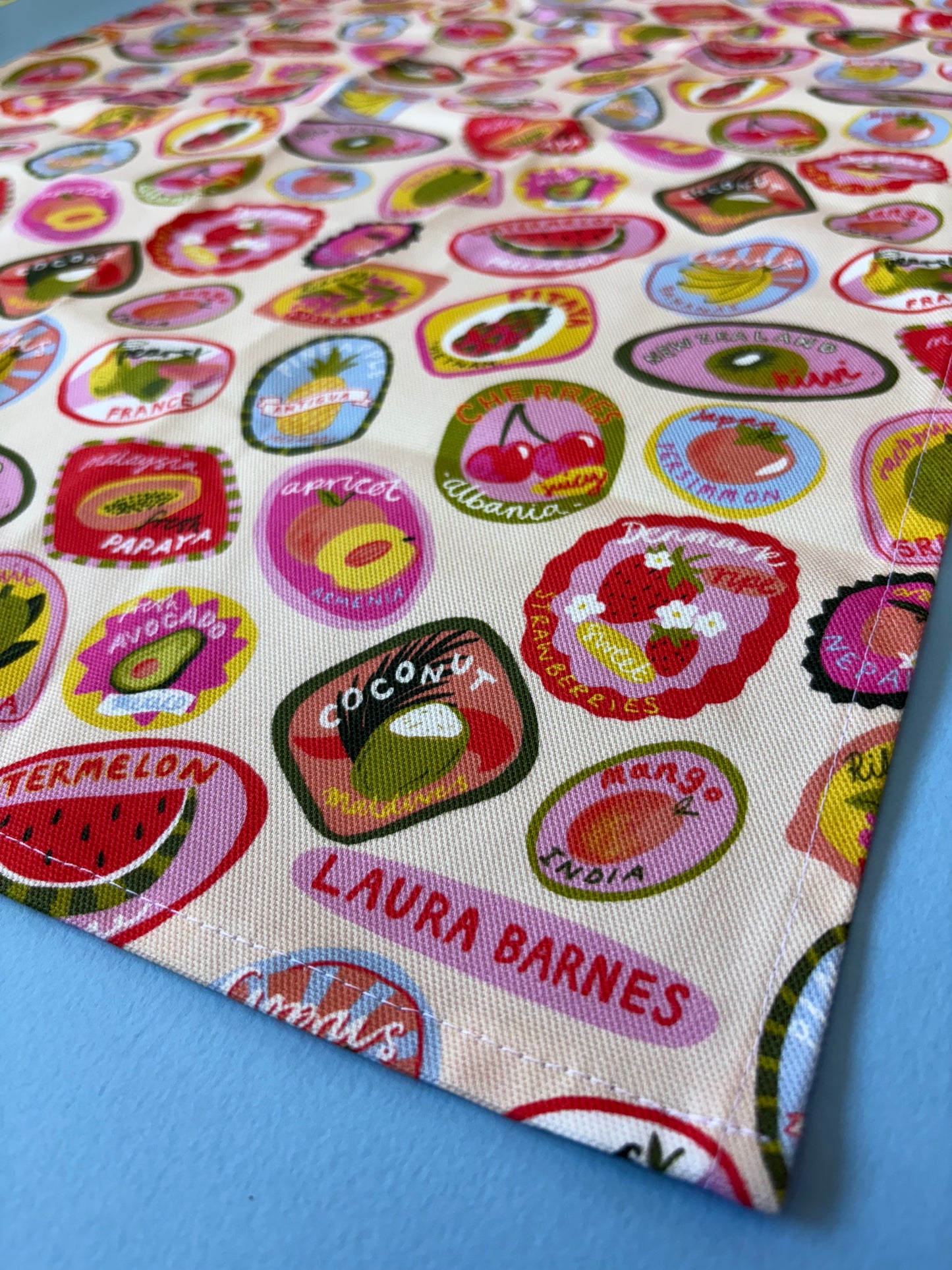 SAMPLE Fruit Stickers Tea Towel