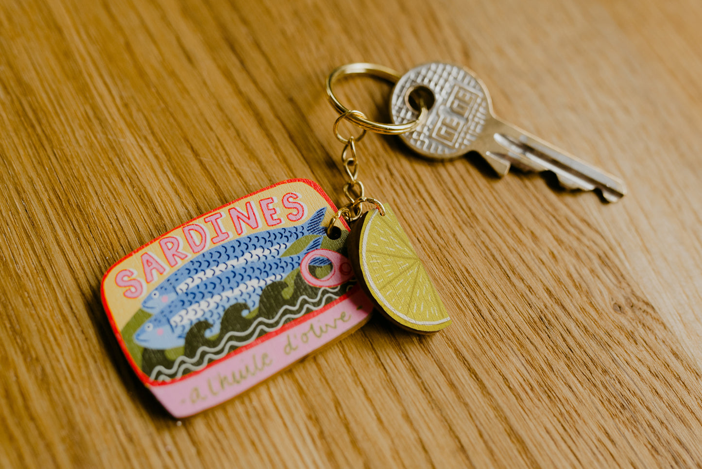 Sardines charm keychain