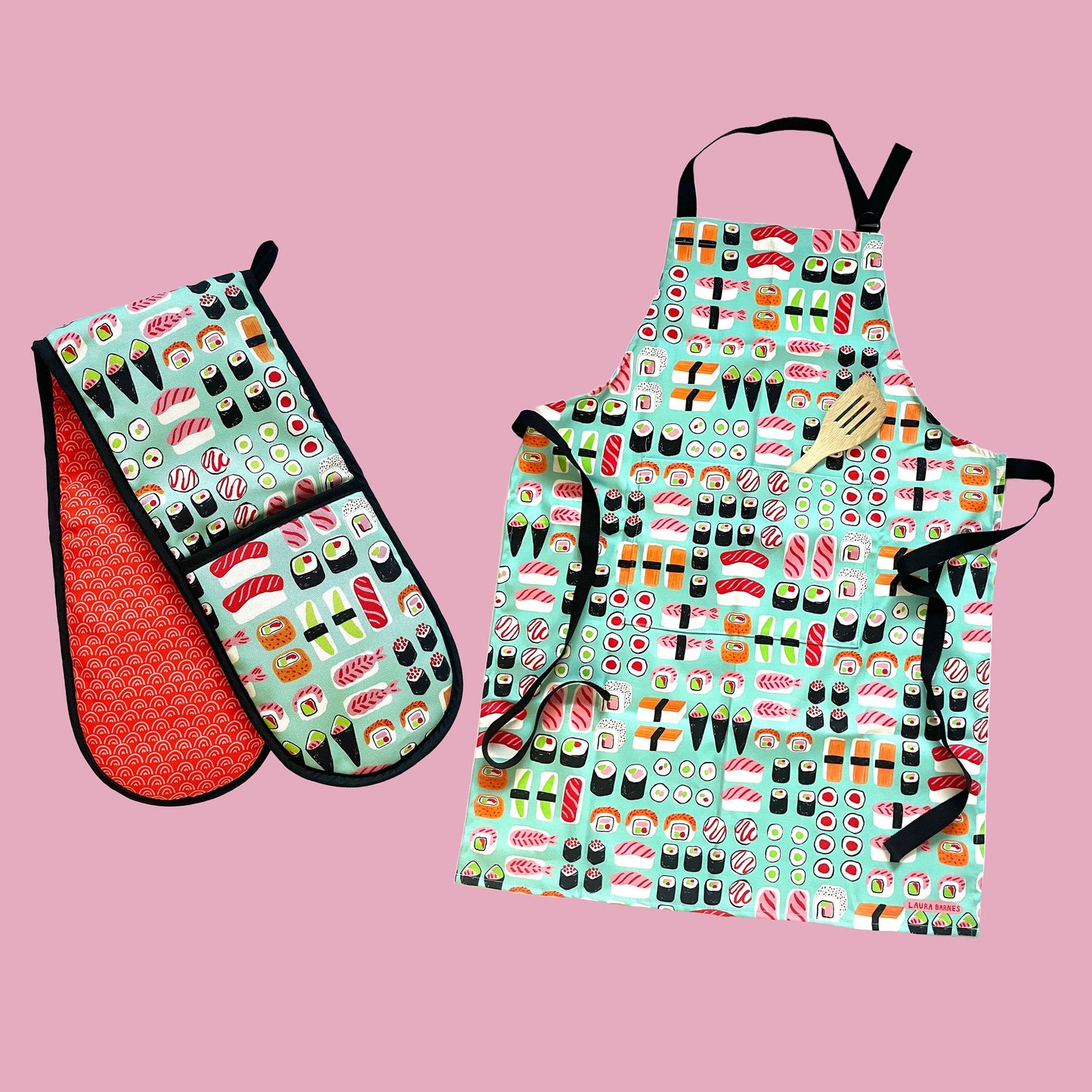 Delantal de algodón orgánico para sushi