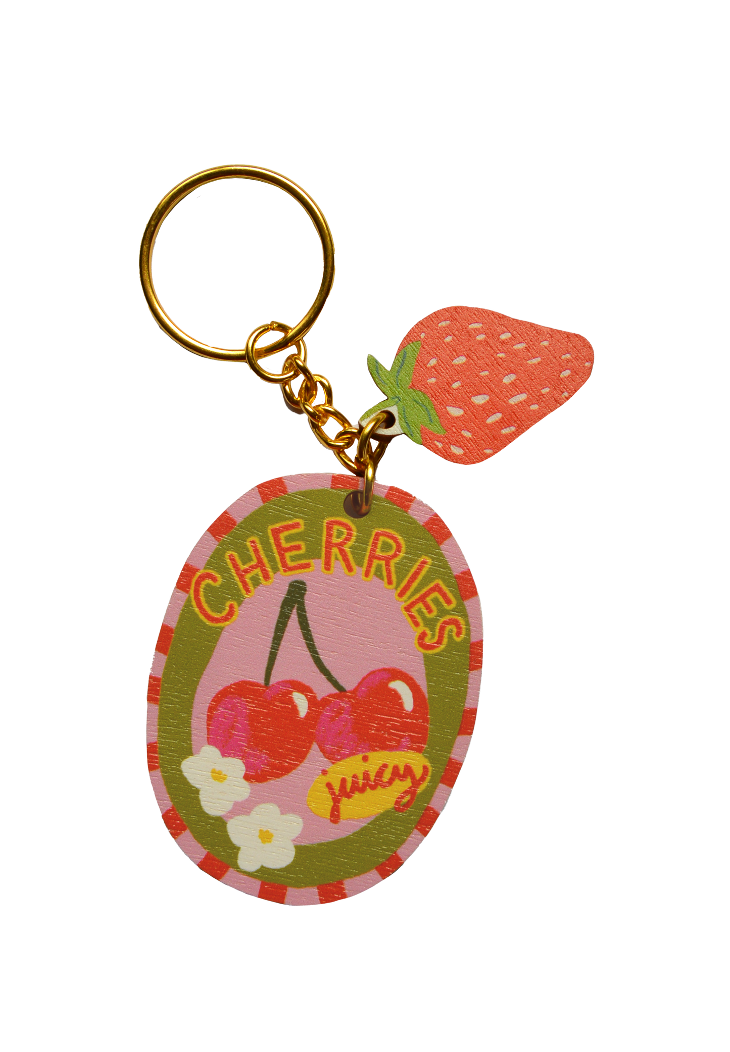 Cherries sticker charm keychain