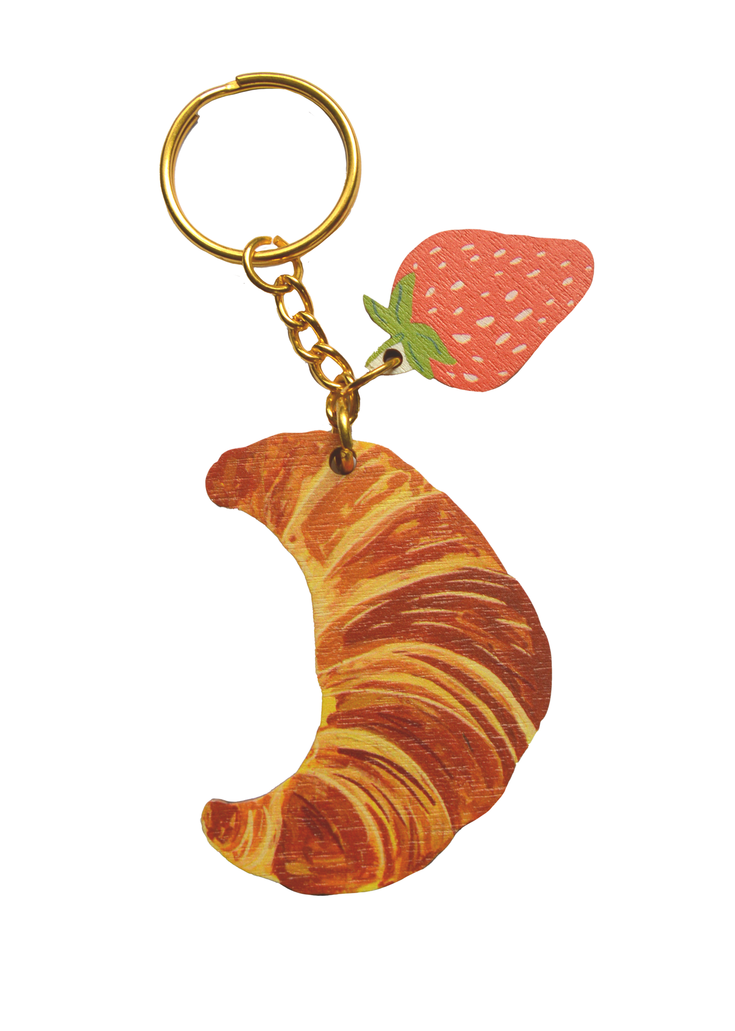 Croissant charm keychain