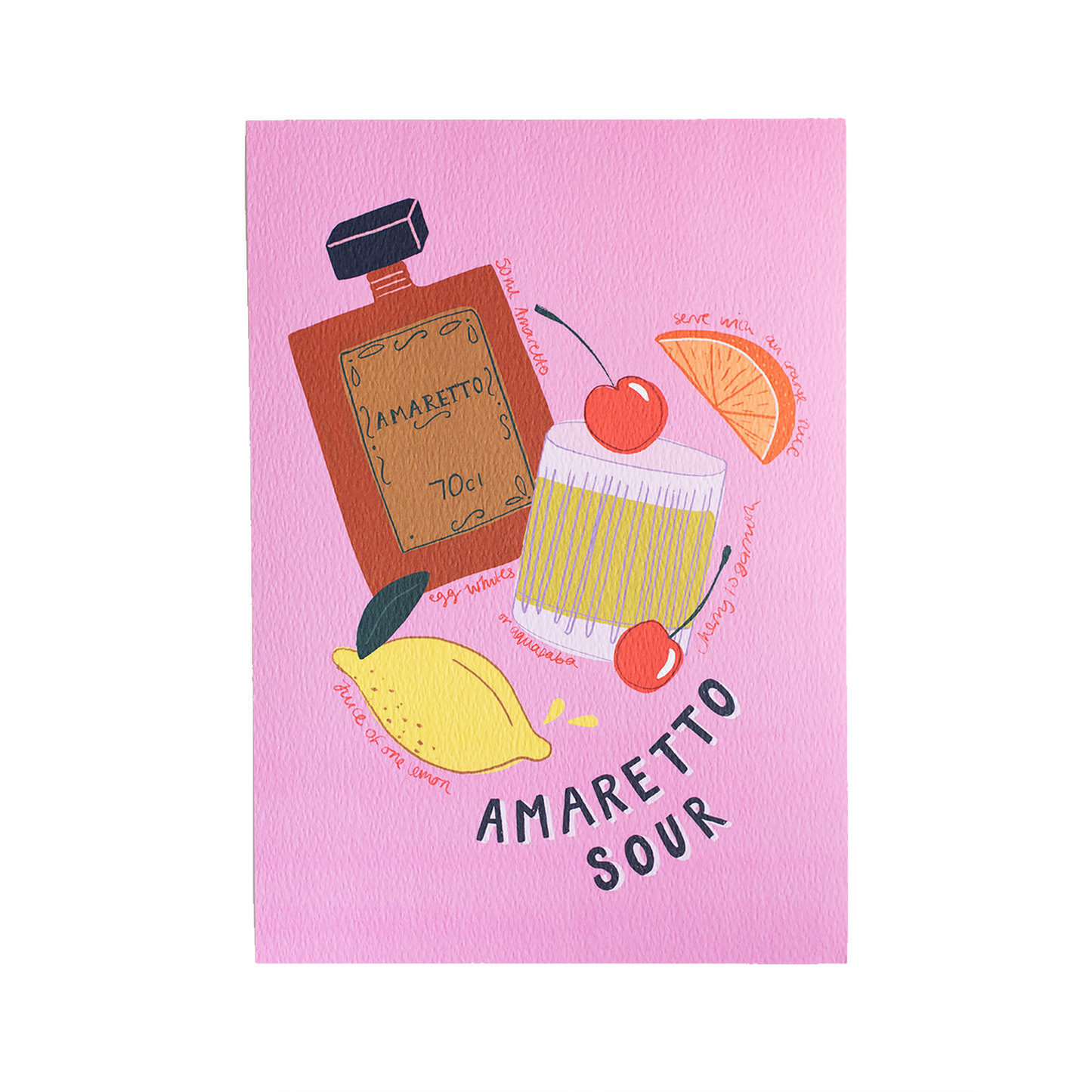 Impresión artística del cóctel Amaretto Sour