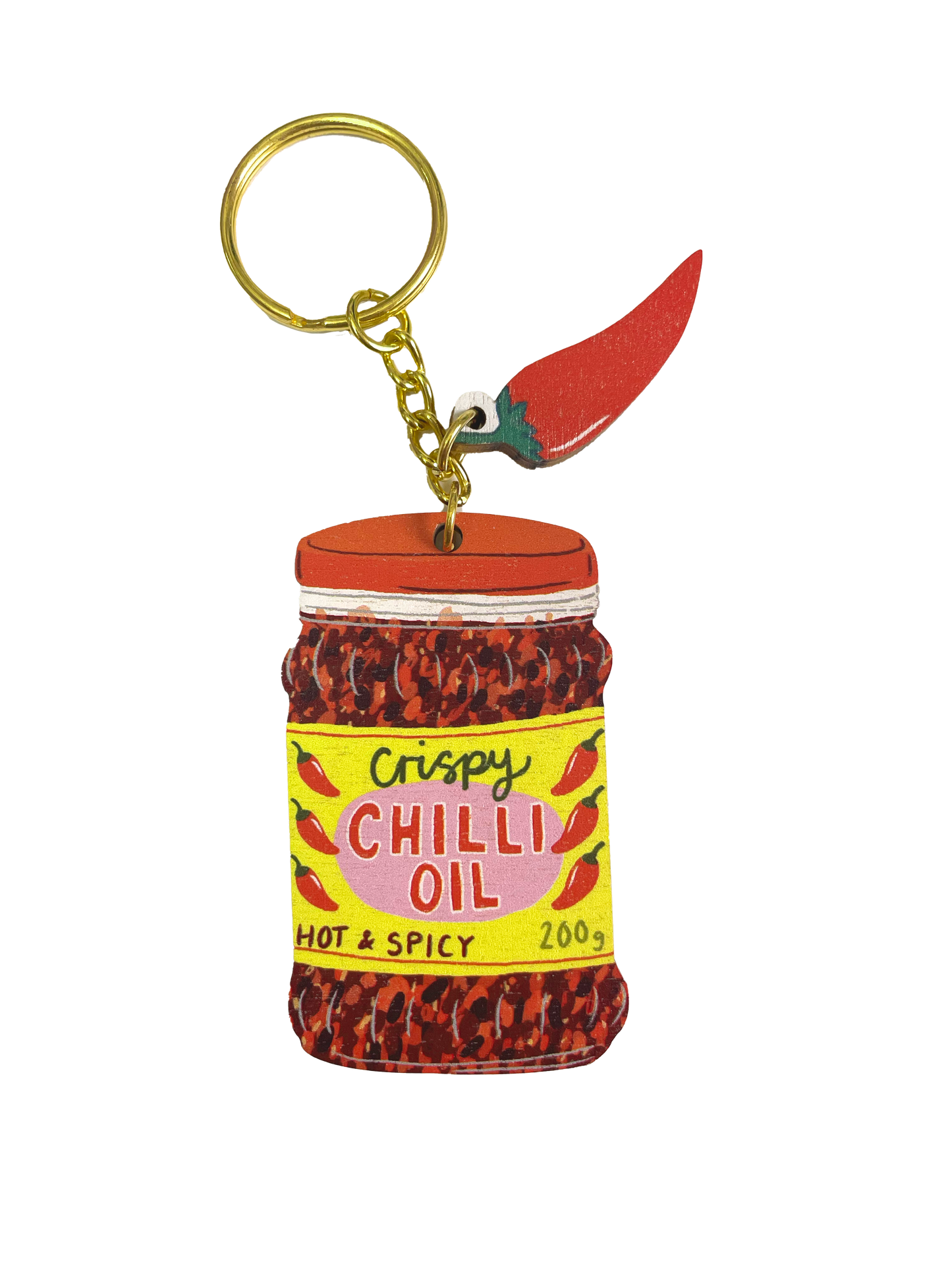 Chilli Oil charm keychain