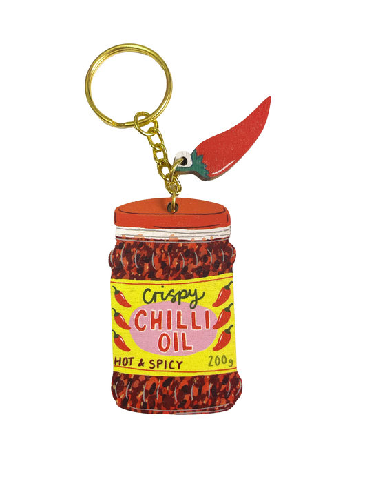 Chilli Oil charm keychain