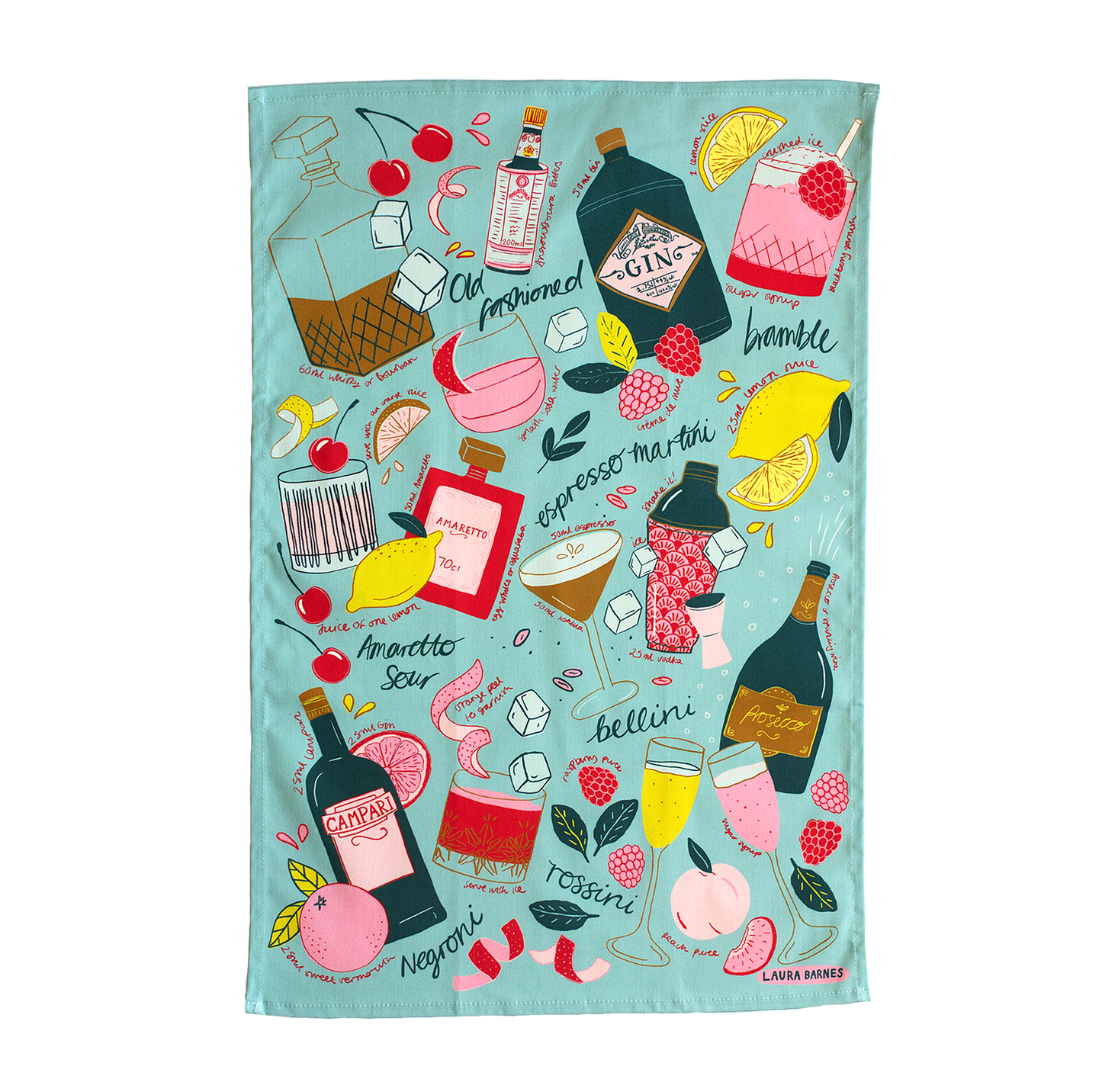 Mint Cocktail Party Organic Cotton Tea Towel