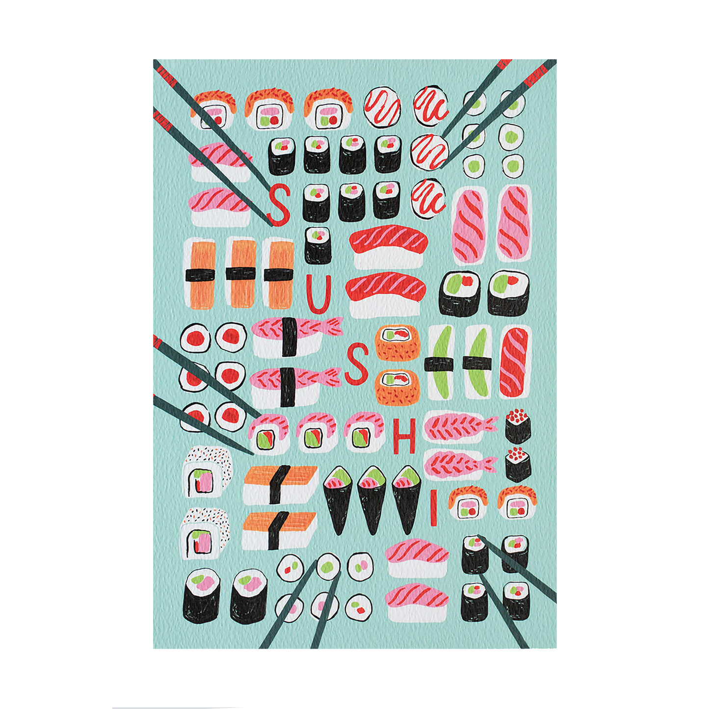 Sushi Organic Cotton Tea Towel
