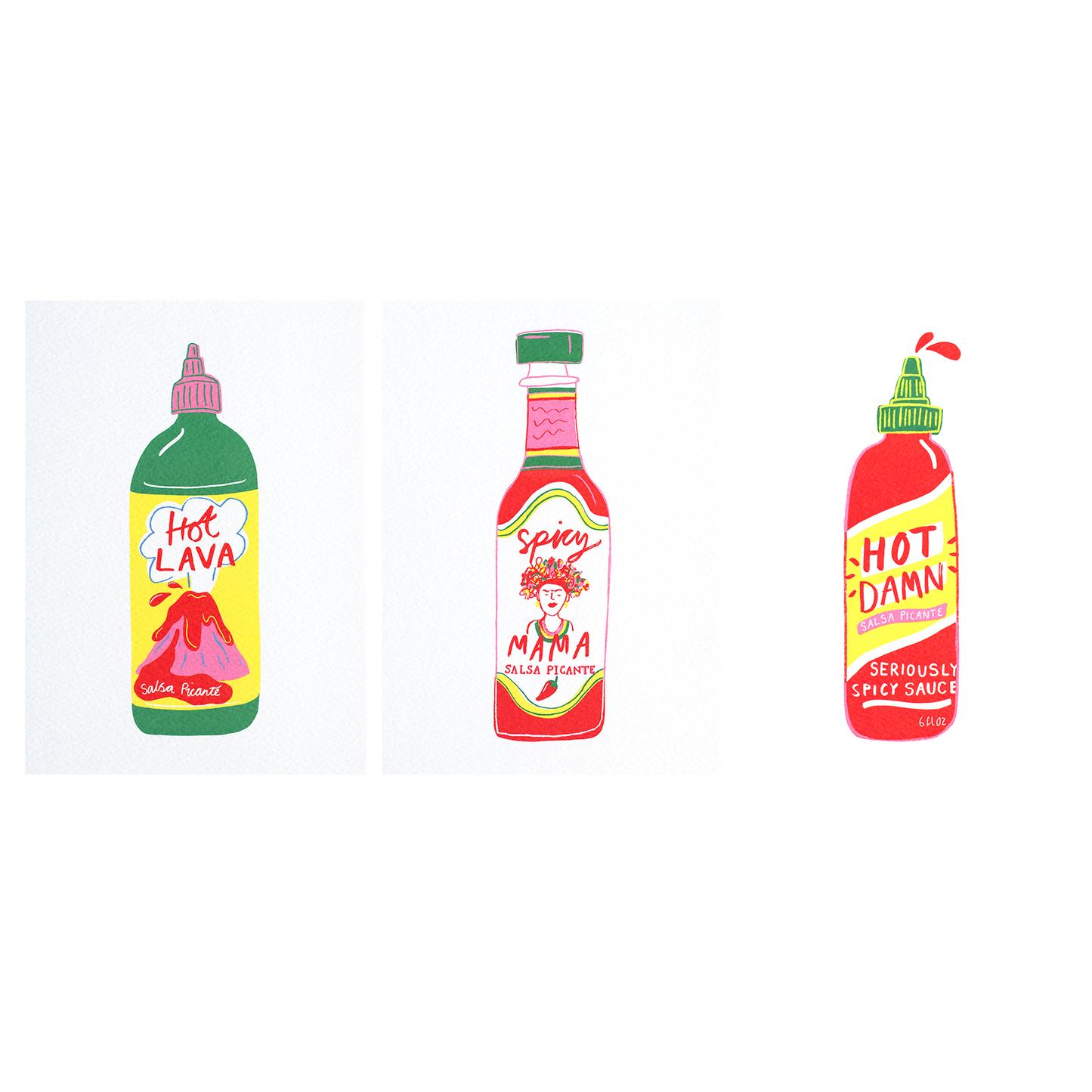 Série d'imprimés sur la sauce piquante