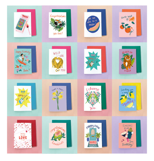 Pick & Mix Colourful Card Bundle of 8