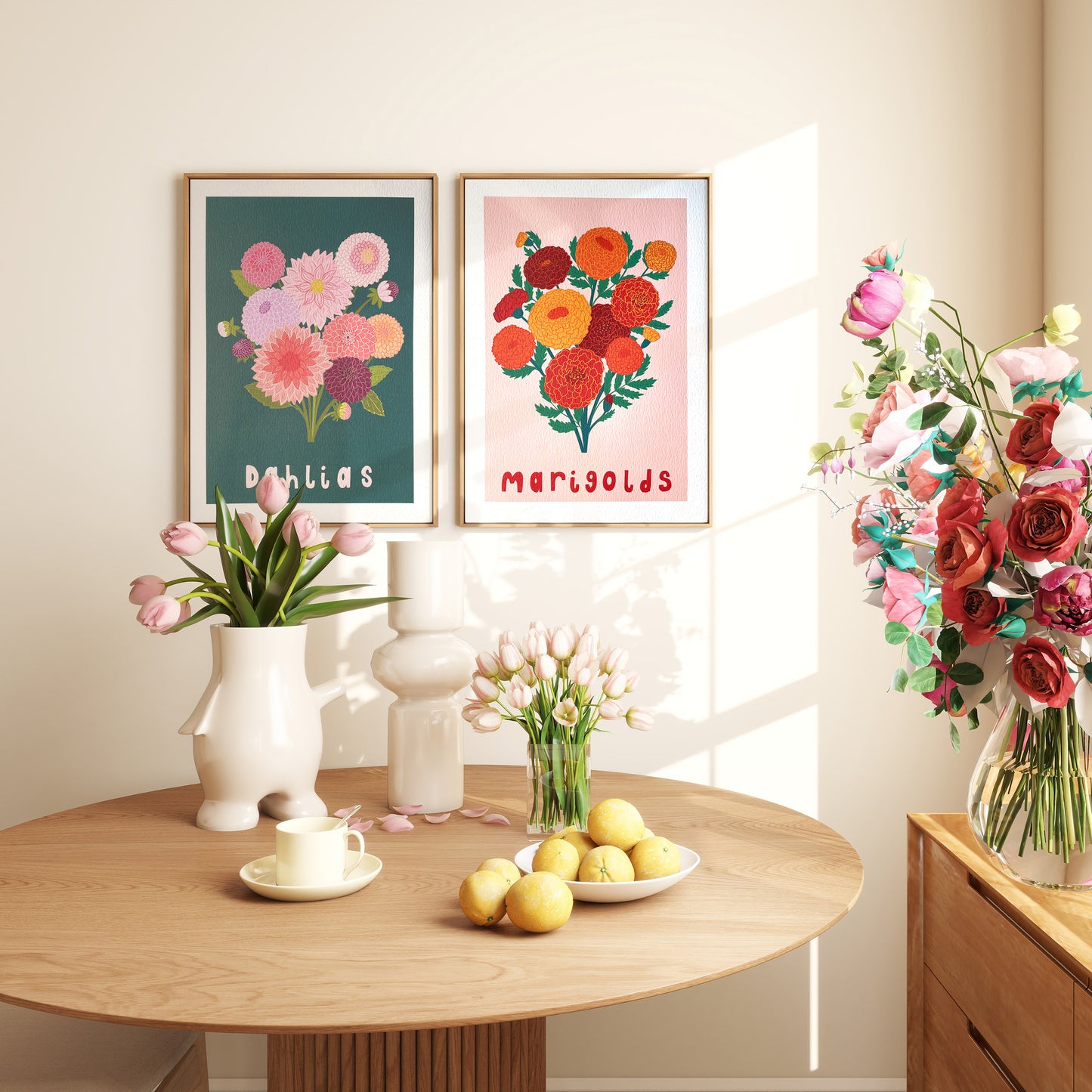 Dahlias Flower Art Print