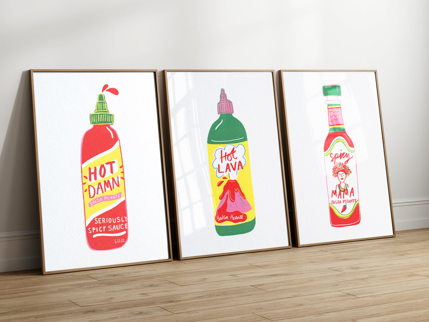 Série d'imprimés sur la sauce piquante