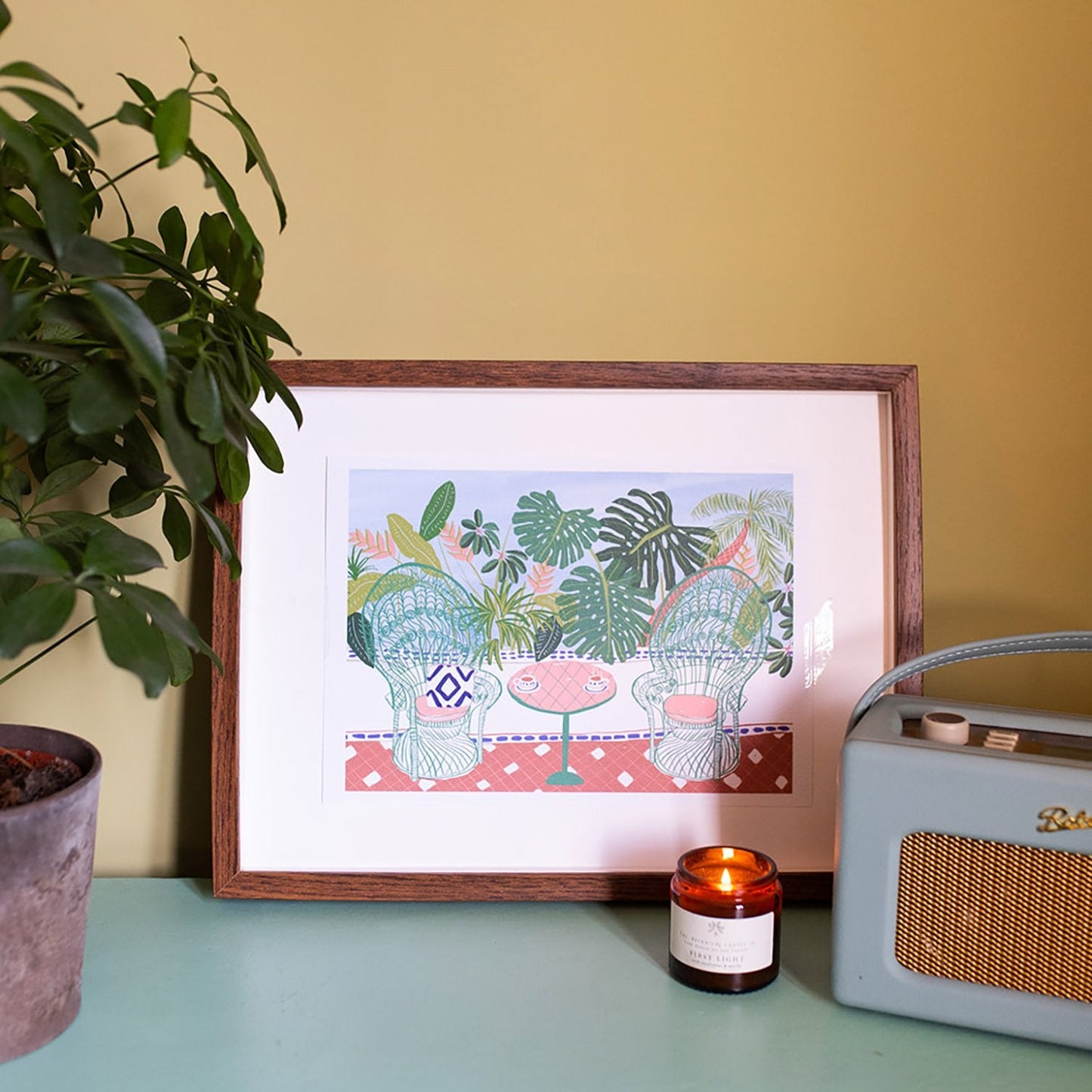 SECONDS Jungle Balcony Print A5 Size