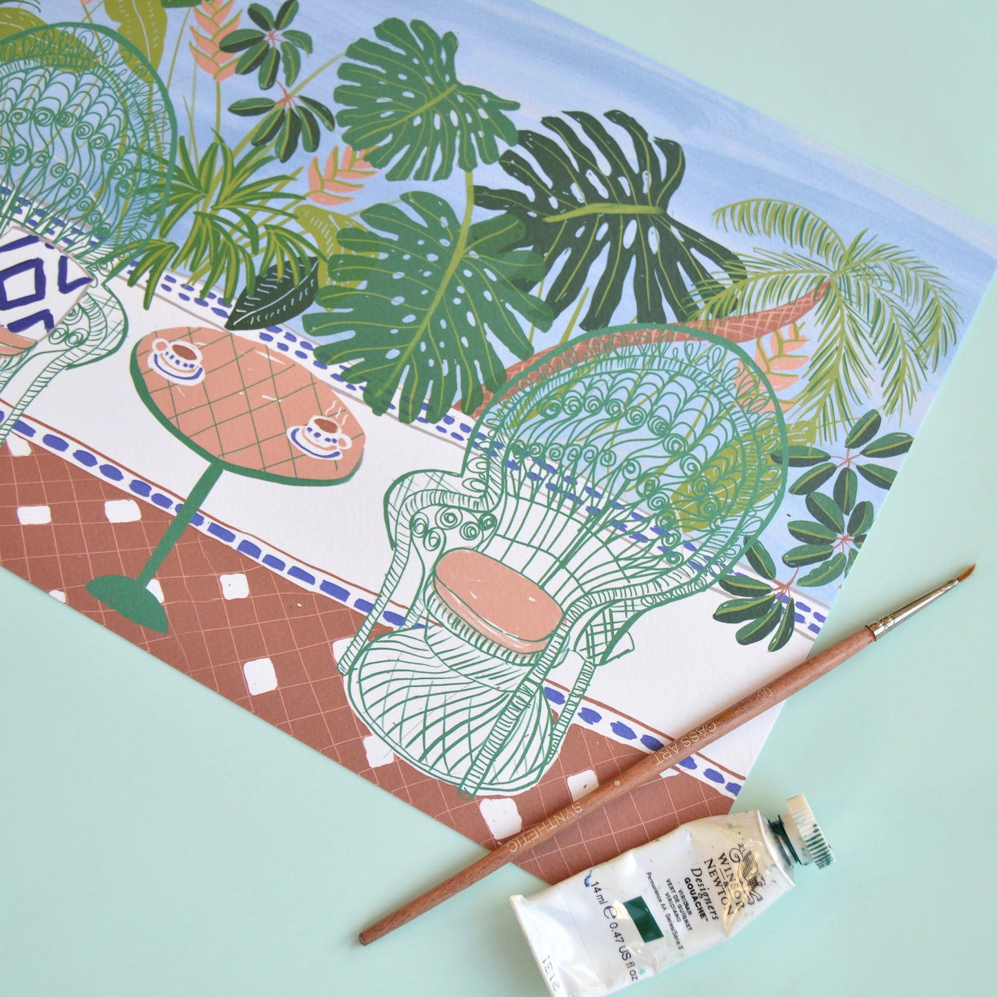 SECONDS Jungle Balcony Print A4 Size