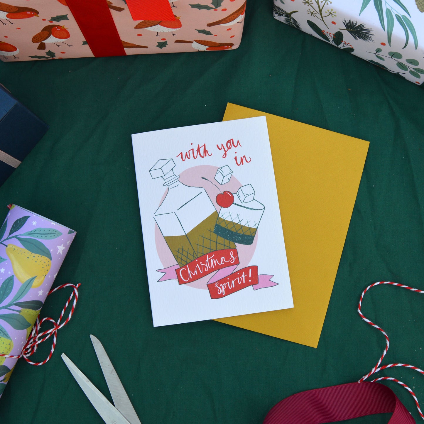 Carte "Avec toi dans l'esprit de Noël"
