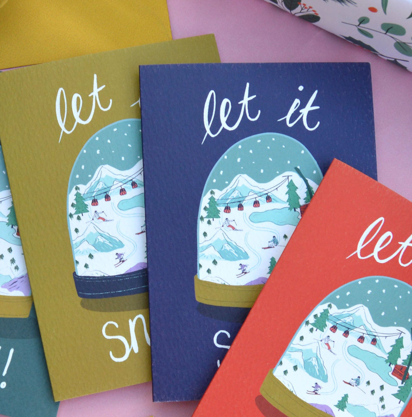 Alpine Mountain Scene Christmas Wrapping Paper