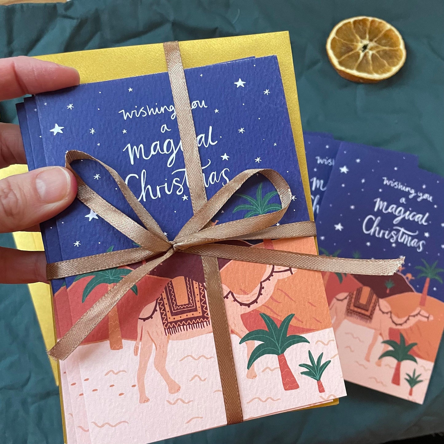 Carte de Noël du désert magique