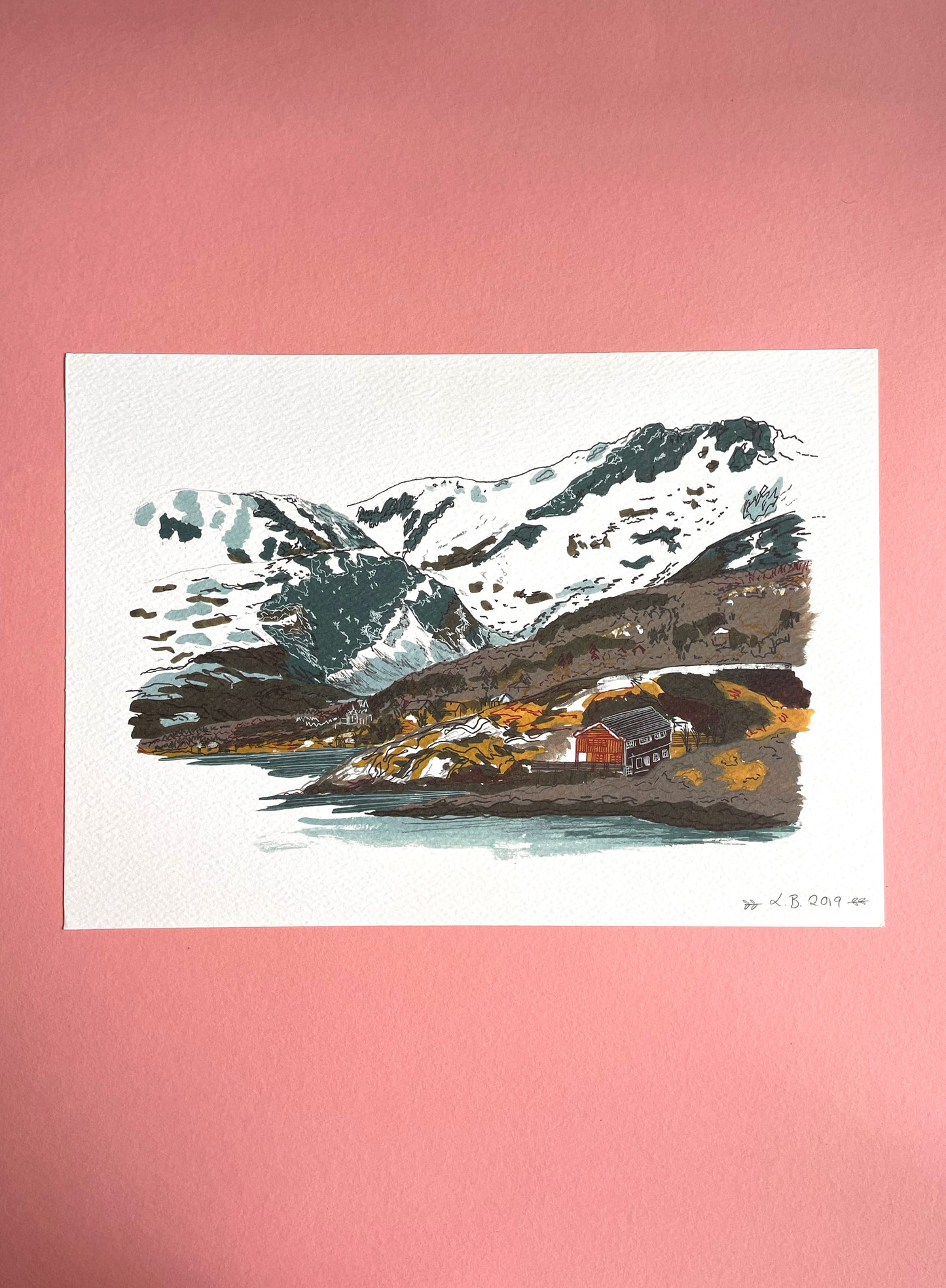 SECONDS Alpine Mountains Print v1 A4 Size