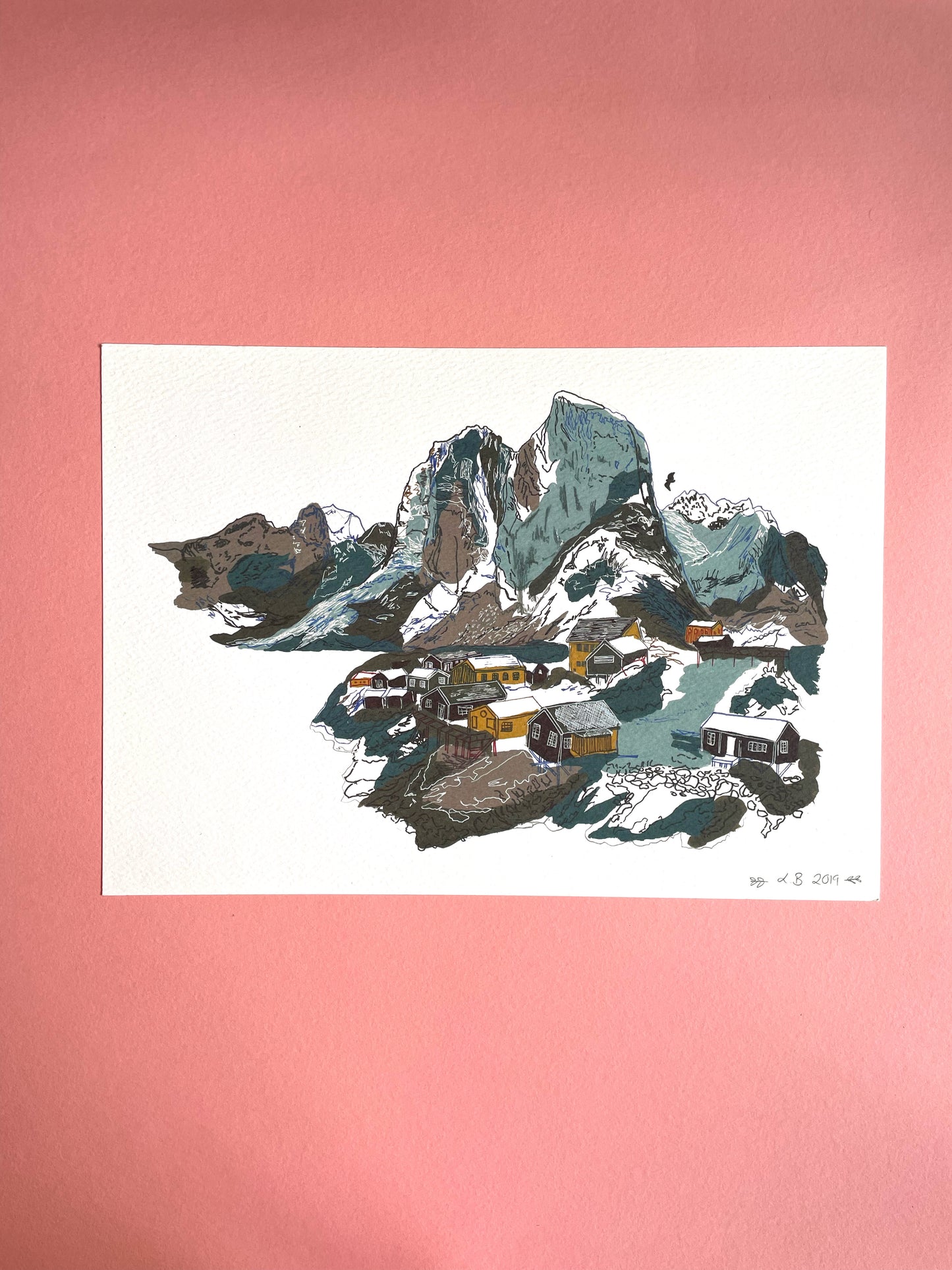 SECONDS Alpine Mountains Print v2 A4 Size