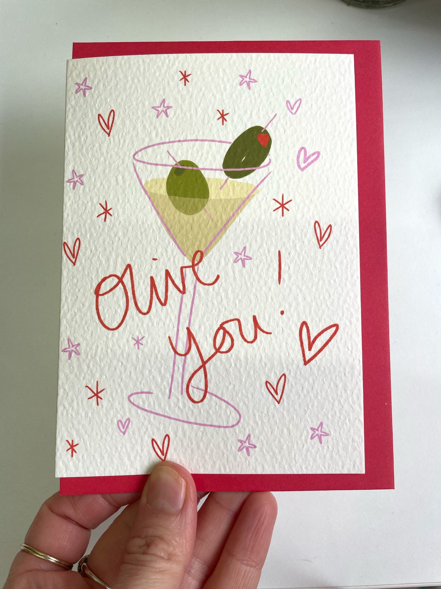 SECONDS Olive You Martini Card