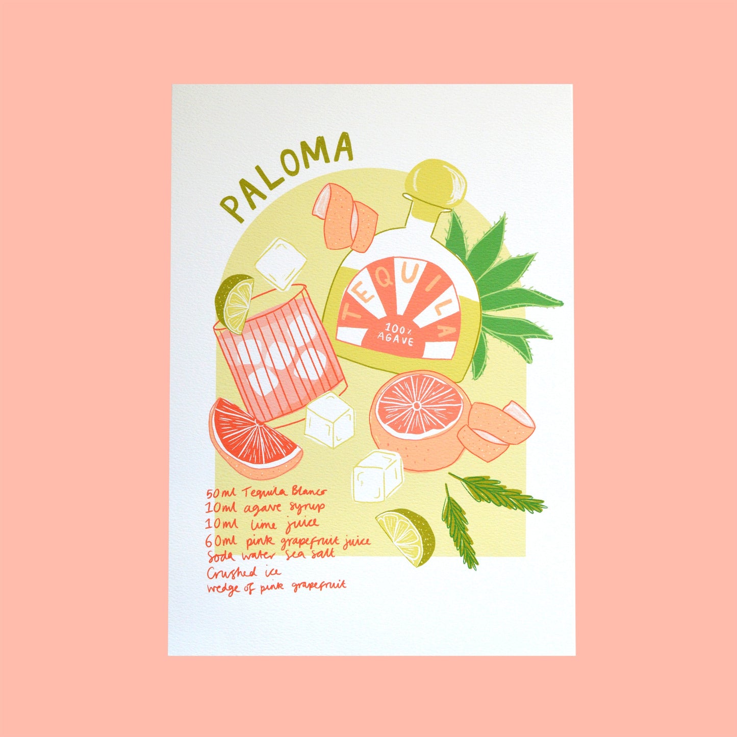 Impression d'art sur le cocktail Paloma