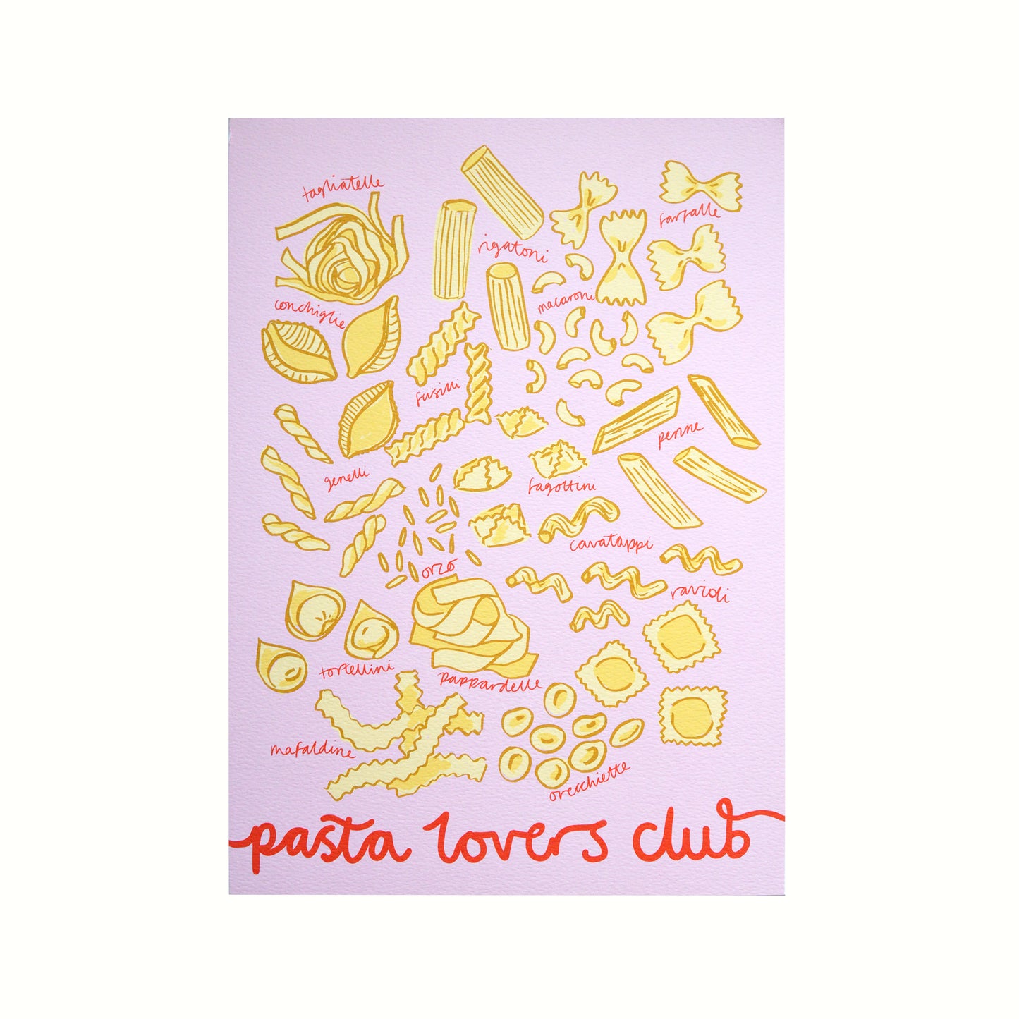 SECONDS Print Pasta Lovers (Pink) A3 Size