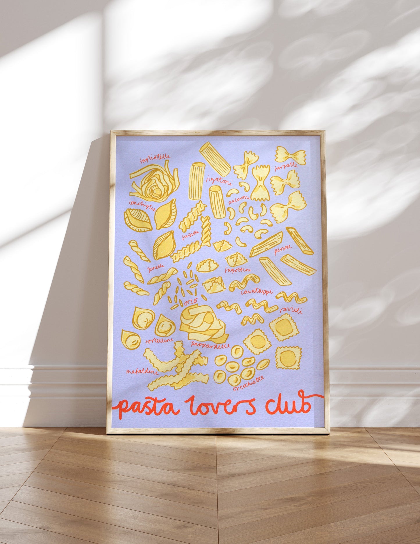 SECONDS Print Pasta Lovers Club Lilac A3 Size