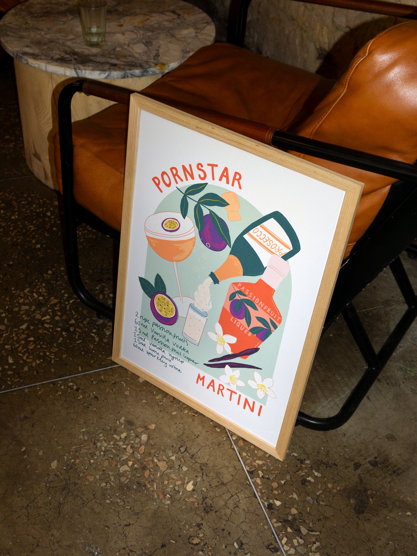 Impression d'art de cocktail Pornstar Martini