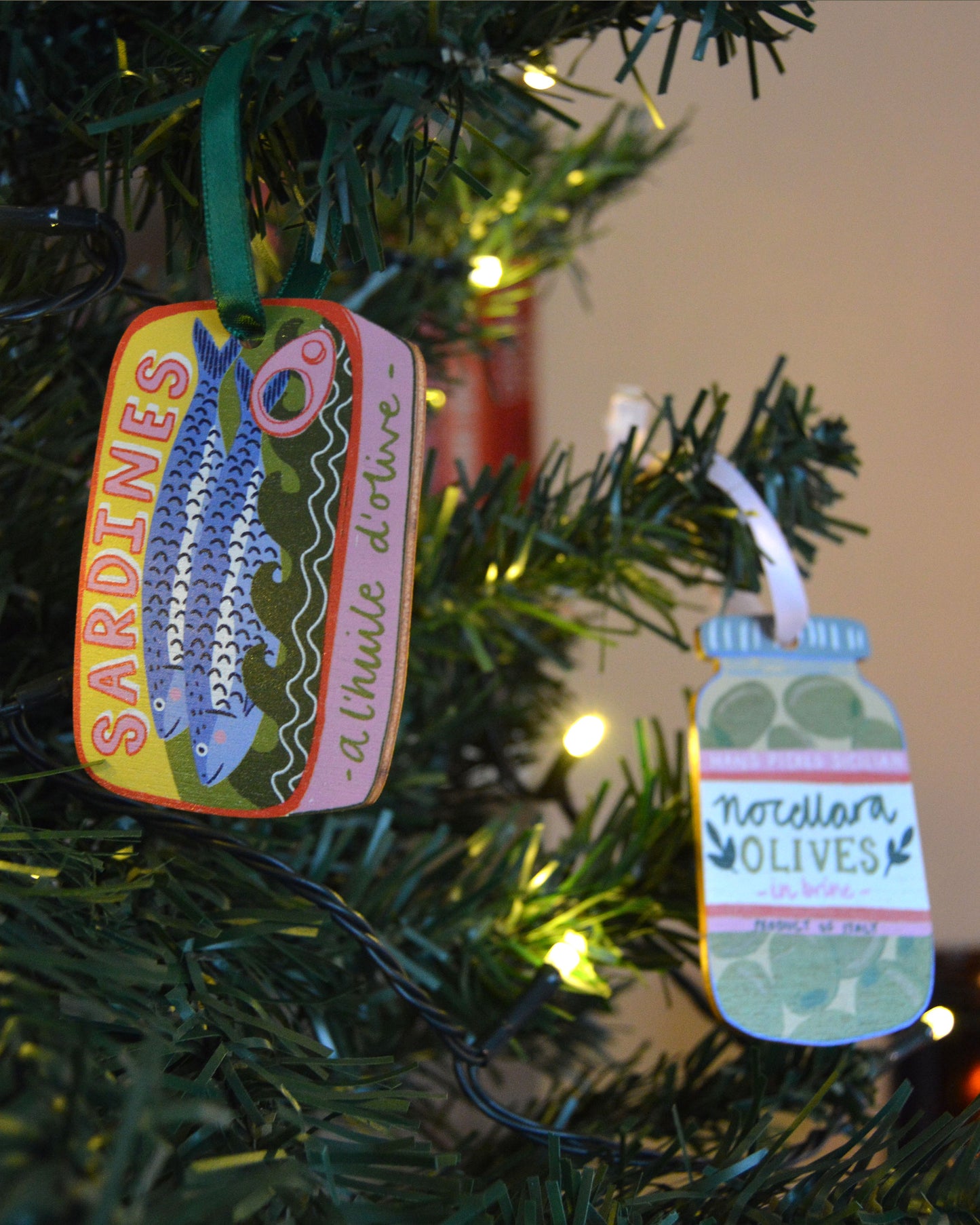 Decoración navideña con sardinas