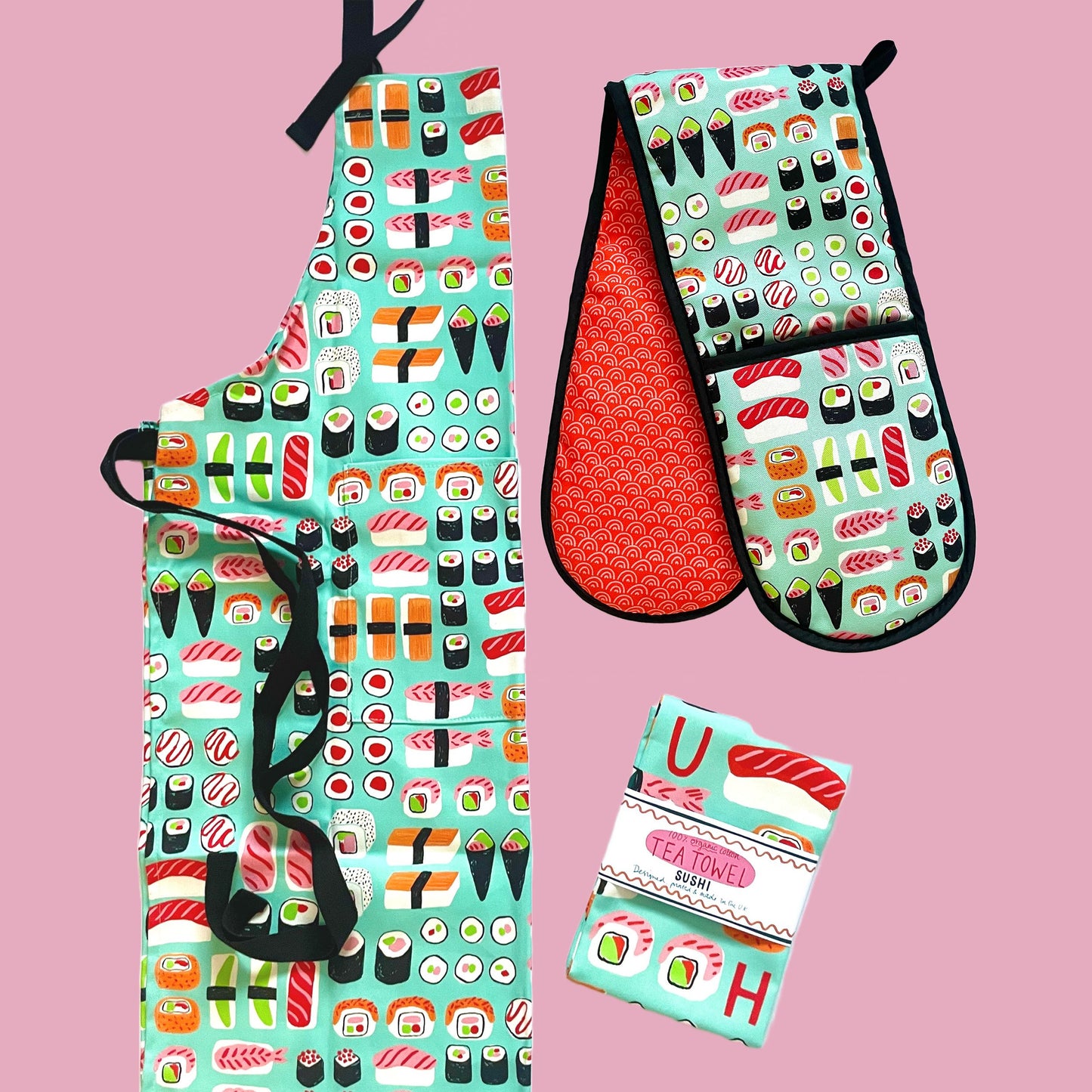 Delantal de algodón orgánico para sushi