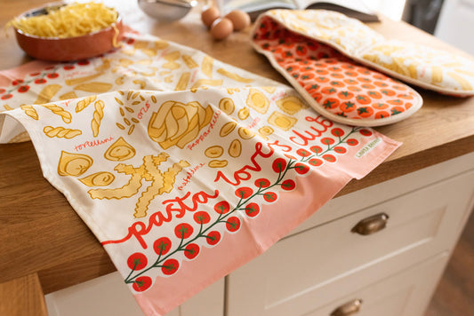 Torchon en coton biologique Pasta Lovers Club - PRÉCOMMANDE