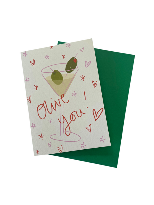 Olive You! Martini Card