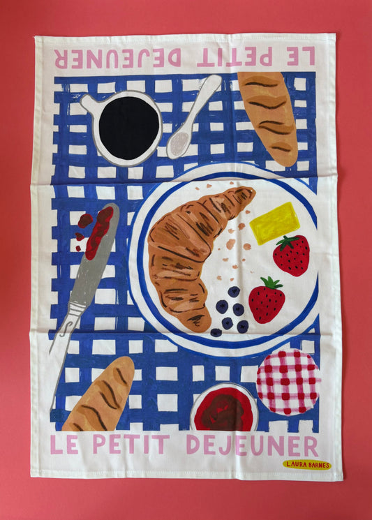 SAMPLE Petit Déjeuner Tea towel
