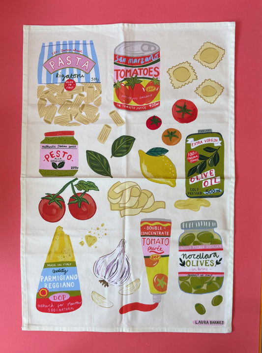 SAMPLE Italian Ingredients Tea Towel