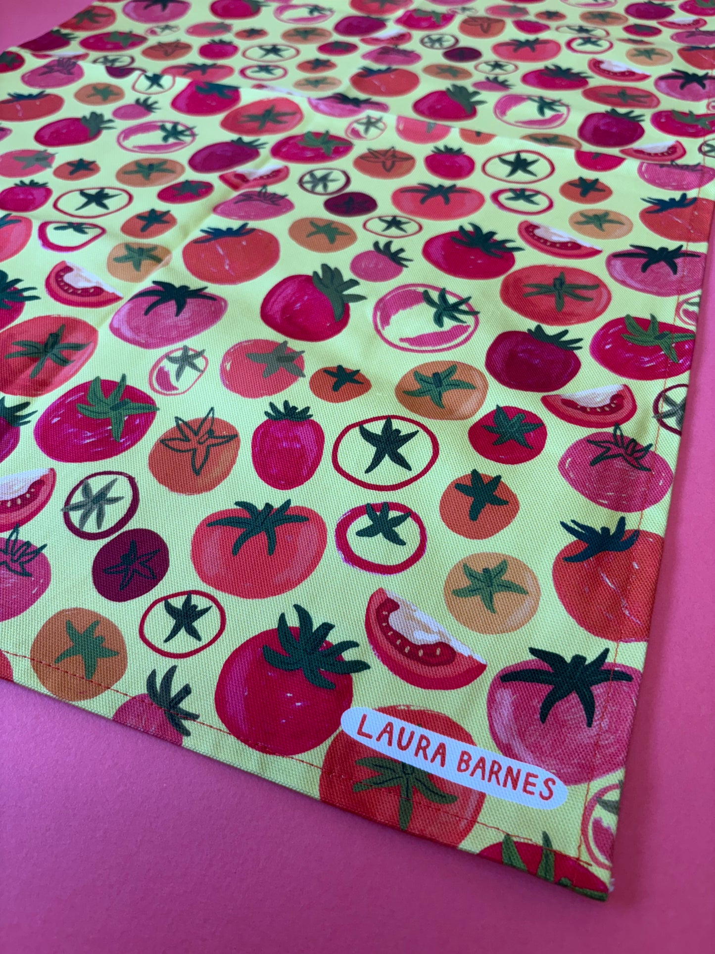 SAMPLE Pomodoro Tomatoes Tea towel - Yellow