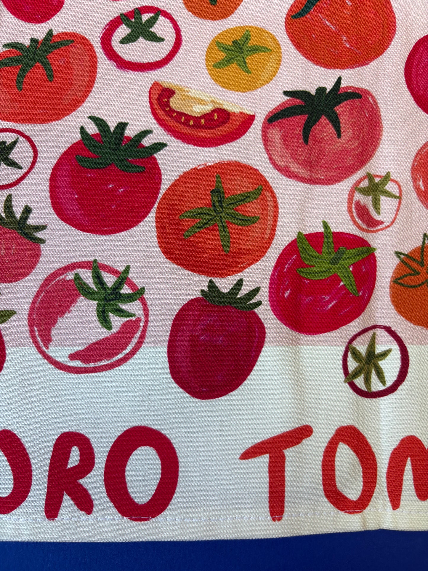 Torchon en coton bio à motif tomates Pomodoro