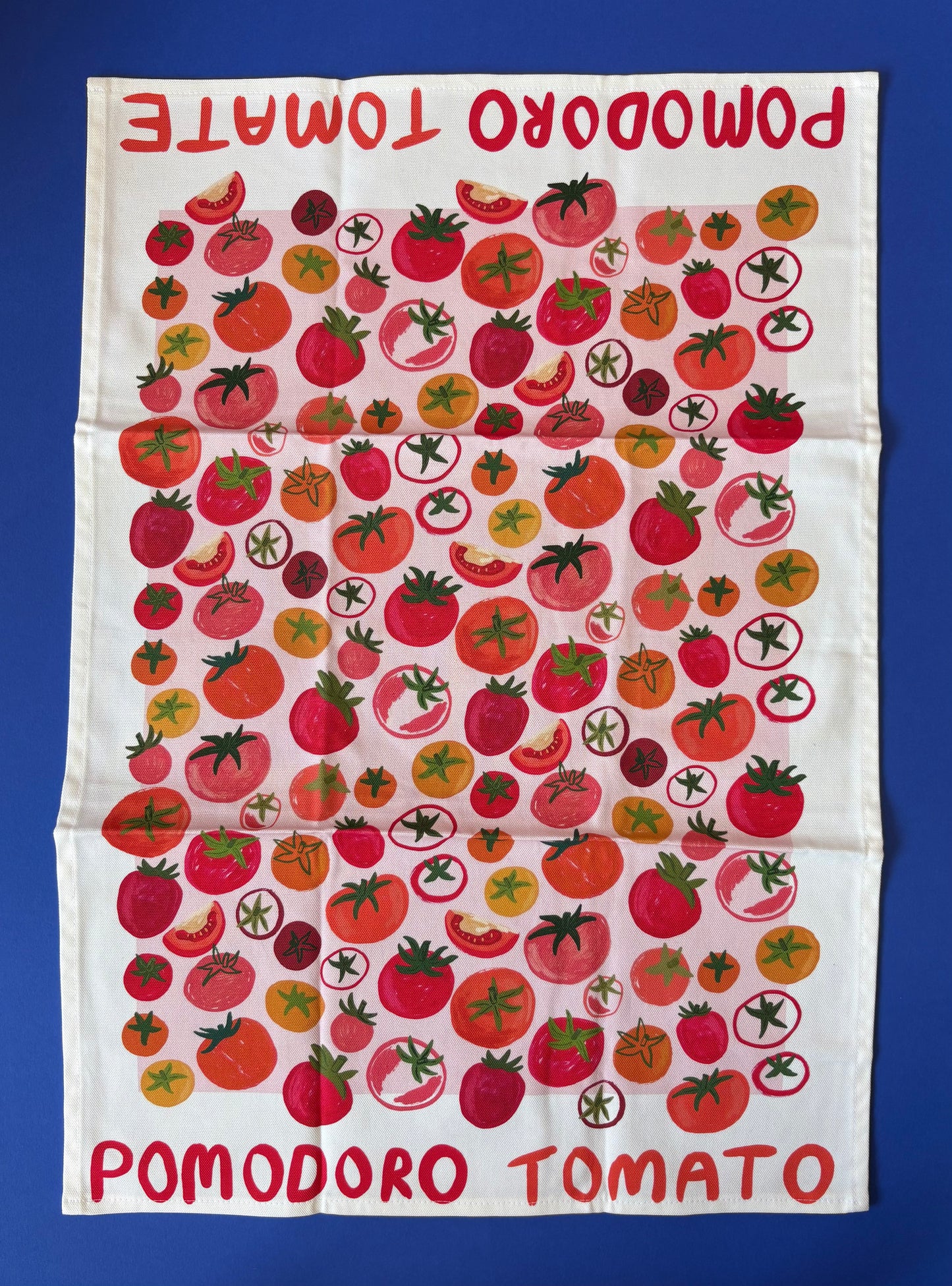 Torchon en coton bio à motif tomates Pomodoro