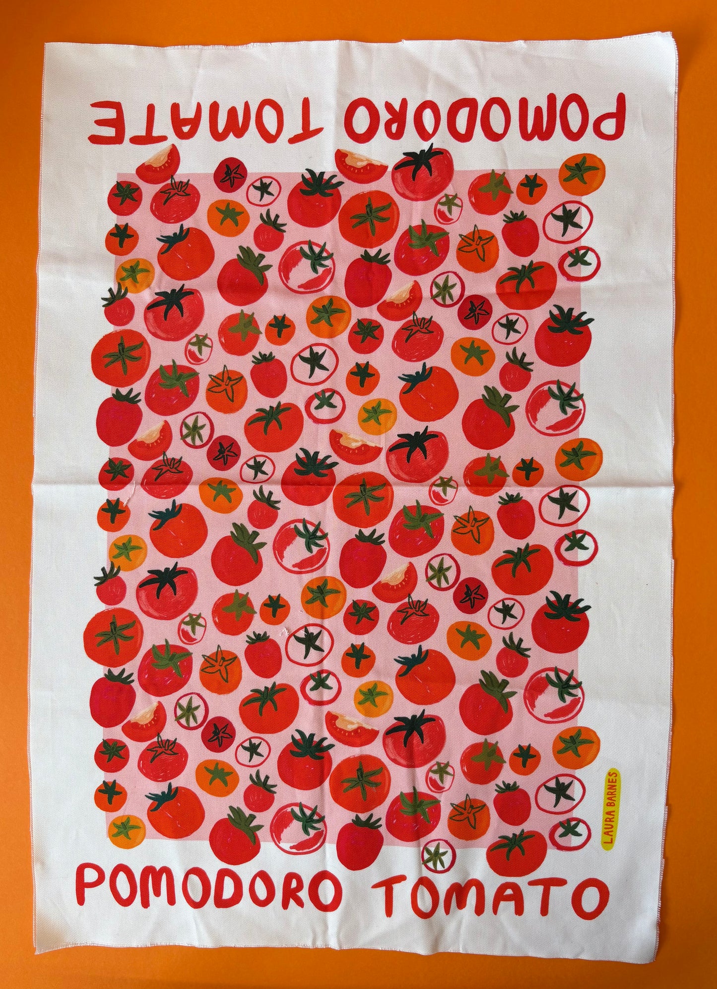 Torchon en coton bio à motif tomates Pomodoro