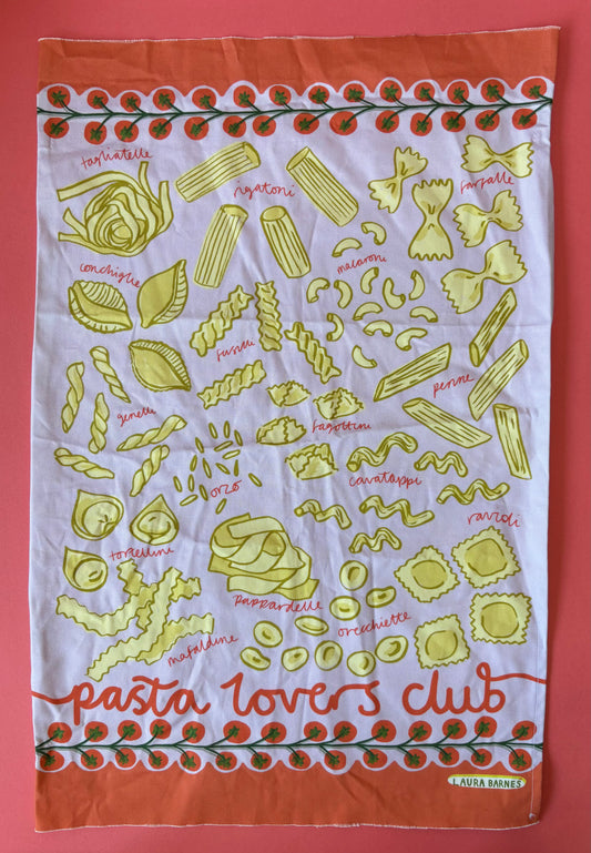 SAMPLE Pasta Lovers Tea towel - Lilac