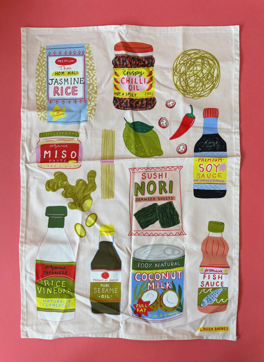 SAMPLE Asian ingredients Tea towel
