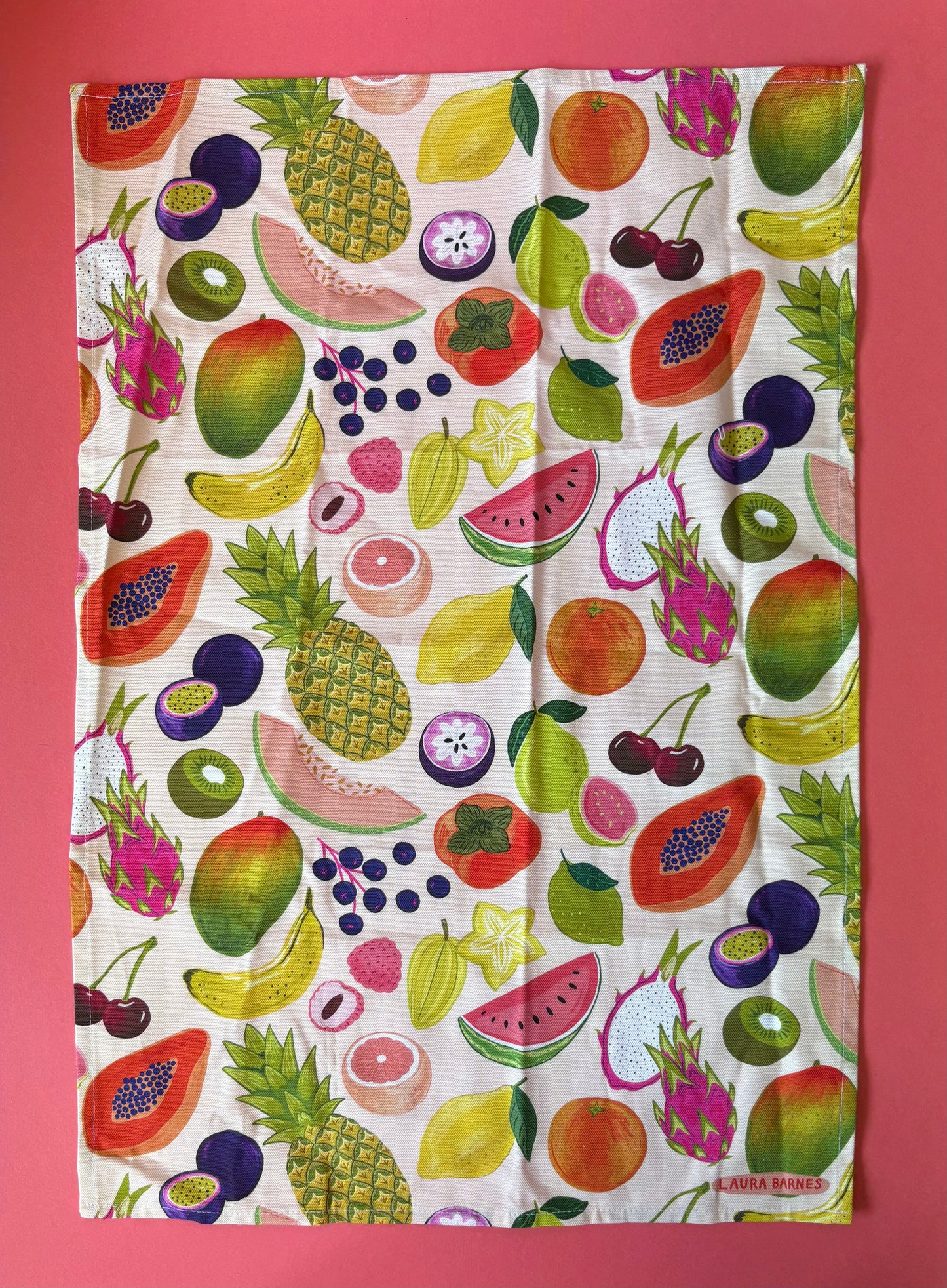 SAMPLE Tropical Fruit Tea towel