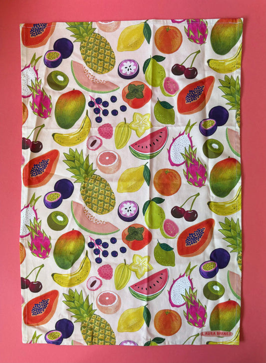 SAMPLE Tropical Fruit Tea towel