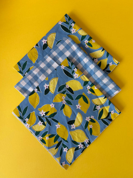 SAMPLE Fabric Bundle - To make lemons cushion