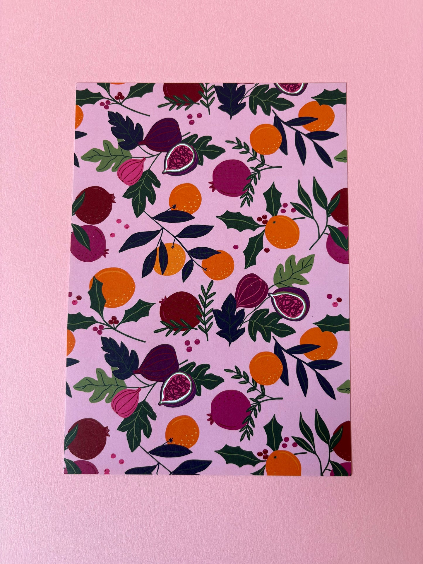 SECONDS Pink Botanical Fruits A4 print