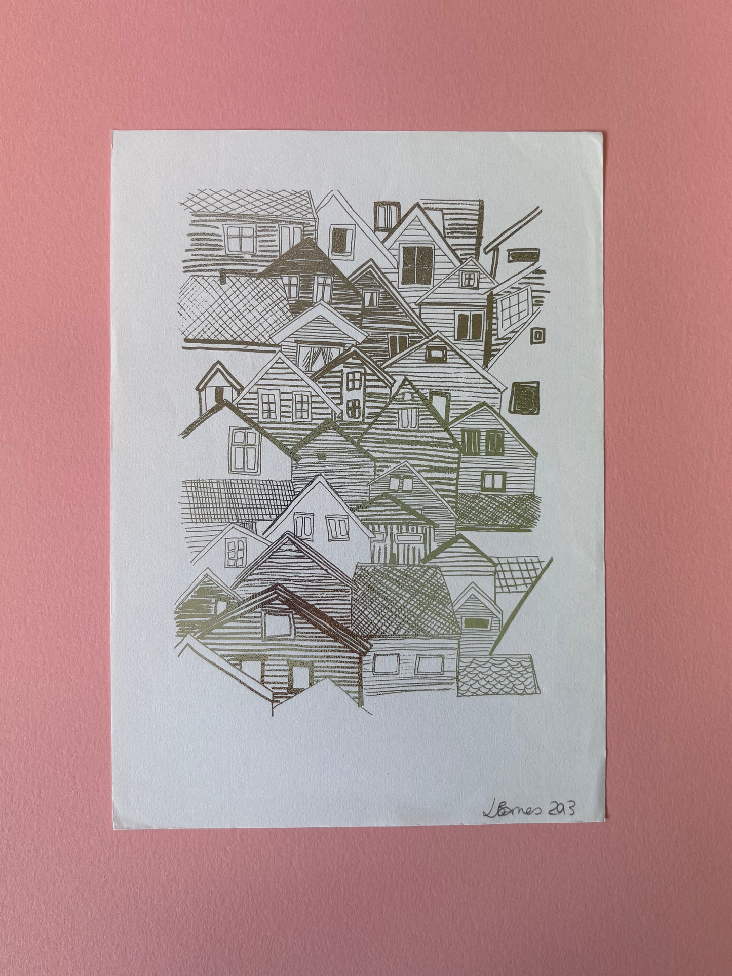 SECONDS A4 Foil Houses Print