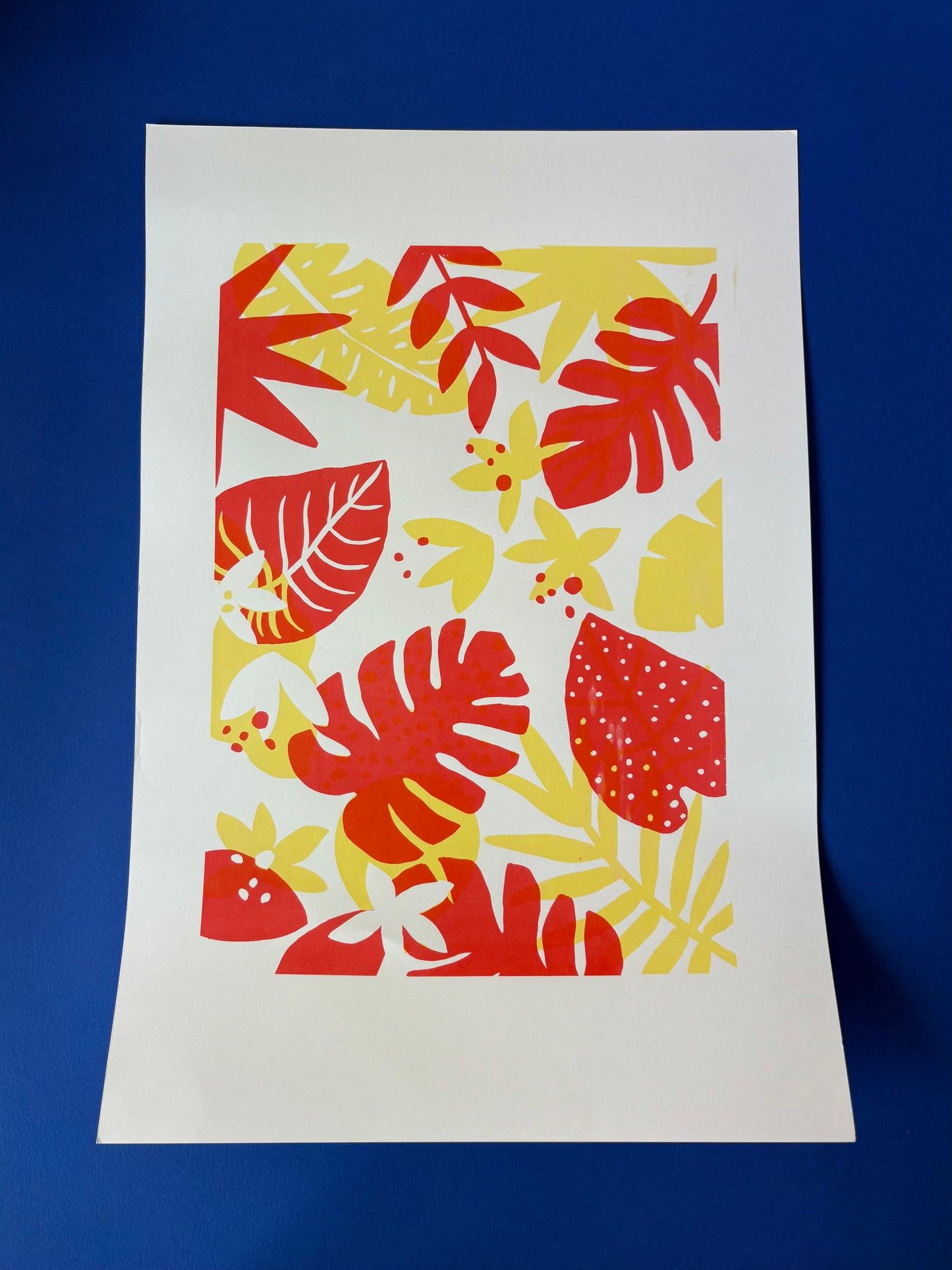 SECONDS JUNGLE LEAVES SCREEN PRINT A3