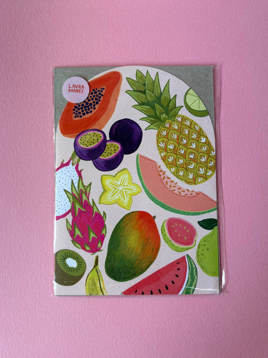 SECONDS ARCH CARD/ PRINT TROPICAL FRUIT