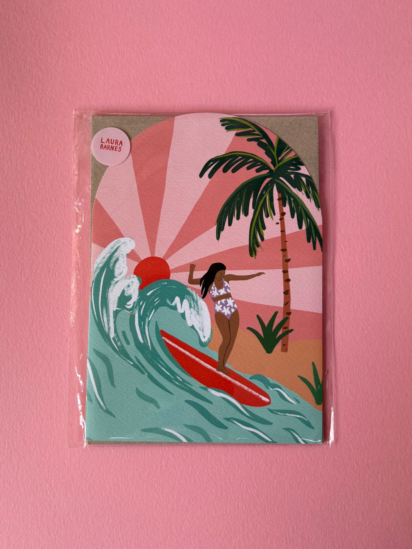 SECONDS A5 ARCH CARD/PRINT SUNSET SURFER
