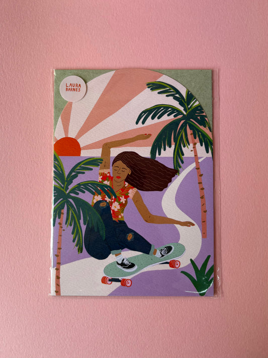 SECONDS A5 ARCH CARD/ PRINT SKATEBOARDER